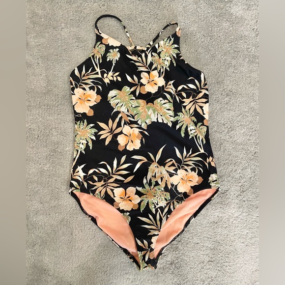 Volcom Girls” Tropical Swimsuit Size 12 - Picture 1 of 4